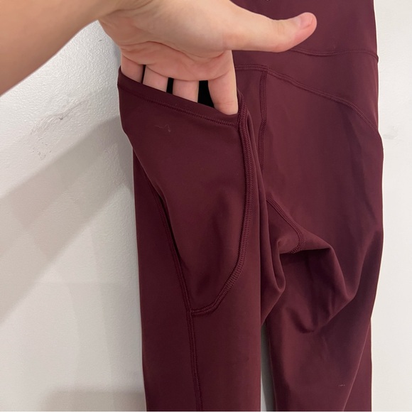 Lululemon Dark Red Cassis Leggings with Pockets 25” In seam - Picture 12 of 13